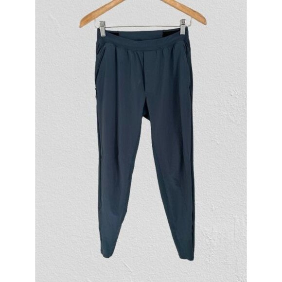 LULULEMON Blue High-Waisted Jogger Pants Lightweight Stretch Fabric Tapered Leg - Picture 1 of 8